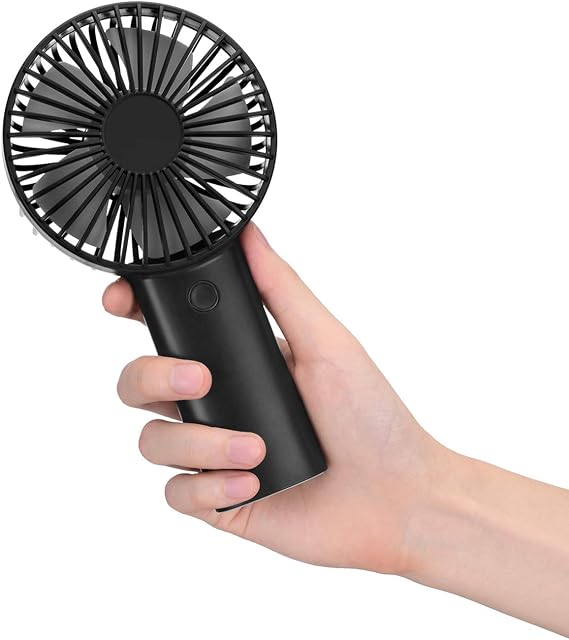 Handheld Fan Battery Powered with 4400 mAh Rechargeable Battery, 3 Speeds Mini Portable Hand Held Fans Indoor Outdoor USB Electric Fan for Office Home