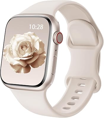 Sport Silicone Band Compatible with Apple Watch Bands 38mm 40mm 41mm 42mm 44mm 45mm 46mm 49mm for Women Men, Soft Wristband Water-proof Strap for iWatch Bands Series 11 10 9 8 7 6 5 4 3 2 1 Ultra SE