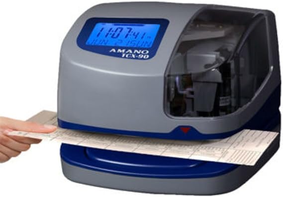 Amano TCX-90 Atomic Time Clock With Time and Date Stamp