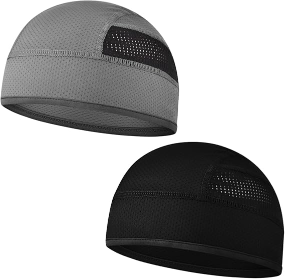 2 PCS Black and Gray Cooling Skull Caps for Men Women