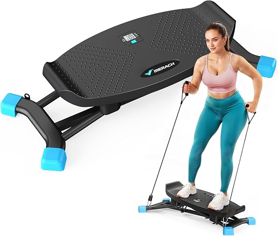 MERACH Balance Board for Adults, Rocking Stepper with Resistance Bands