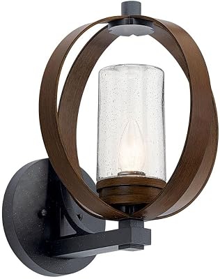 Kichler 59067AUB Grand Bank Outdoor Wall Sconce, 1-Light 100 Watts, Auburn Stained Finish