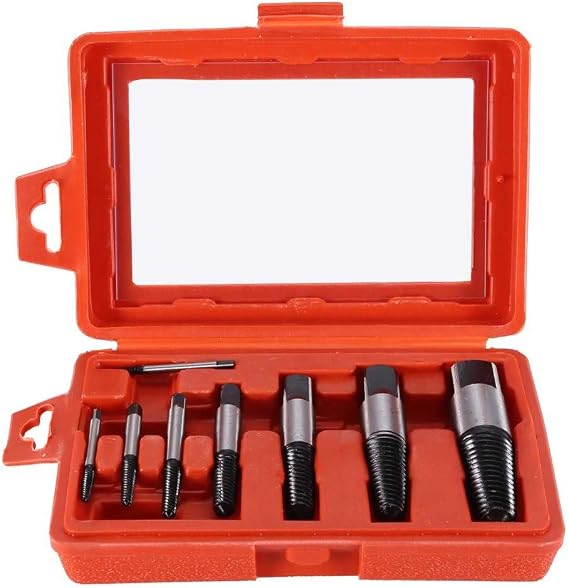 8 pcs Broken Water Pipe Screw Extractor, Damaged Bolt Remover Set Valve Broken Wire Maintenance Tool