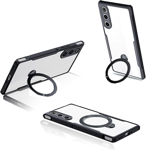 Case for REDMAGIC 10 Air,NOUKAJU Magnetic type Protective Case,Stand Function,Adjustable Bracket,Anti-Drop, Shock-Absorbing,Comprehensive Protection,Protective Cover for RED MAGIC 10 Air(Clear-Black)