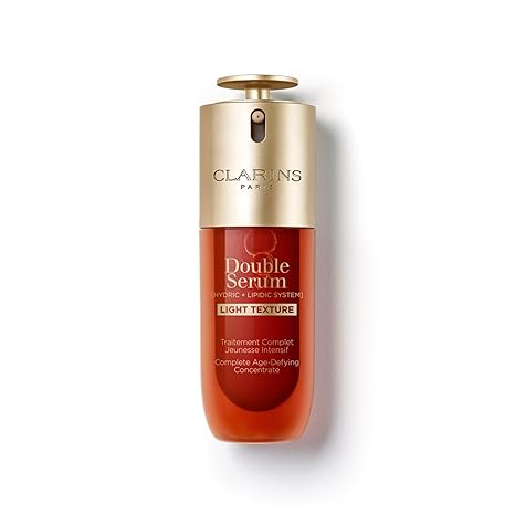 Clarins DOUBLE SERUM LIGHT TEXTURE | Anti Aging Serum | Visibly Firms, Smoothes, Boosts Radiance and Refines Pores | 24H Hydration | Great for Combination to Oily Skin and Humid Climates
