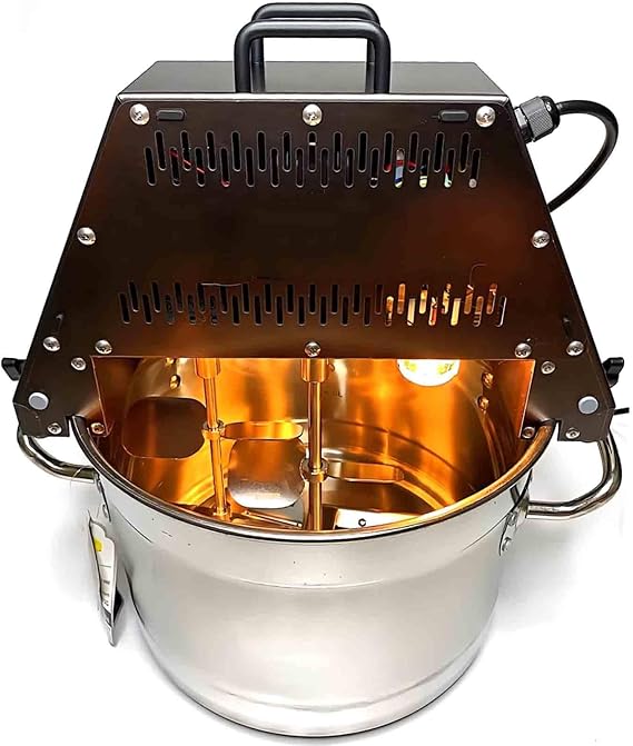 Automatic Pot Stirrer for Cooking, 110V Automatic Sauce Stirrer Frying Machine Electric, Food Mixer Blender Stainless Steel Mixer Machine with Double Stirring Paddle&Auxiliary Fan&Light