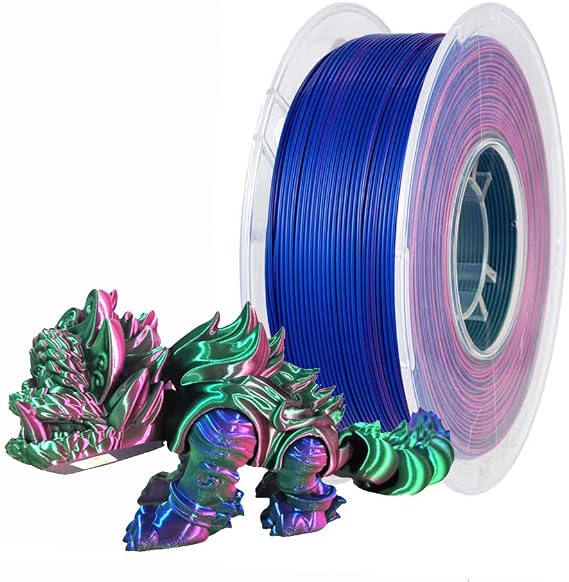 CC3D Silk Tri Color PLA Filament Red/Blue/Green 1.75mm 1KG 3D Printer Triple Color Coextrusion Shiny Metallic 3D Printing Material Red Blue Green Tricolor PLA Filament
