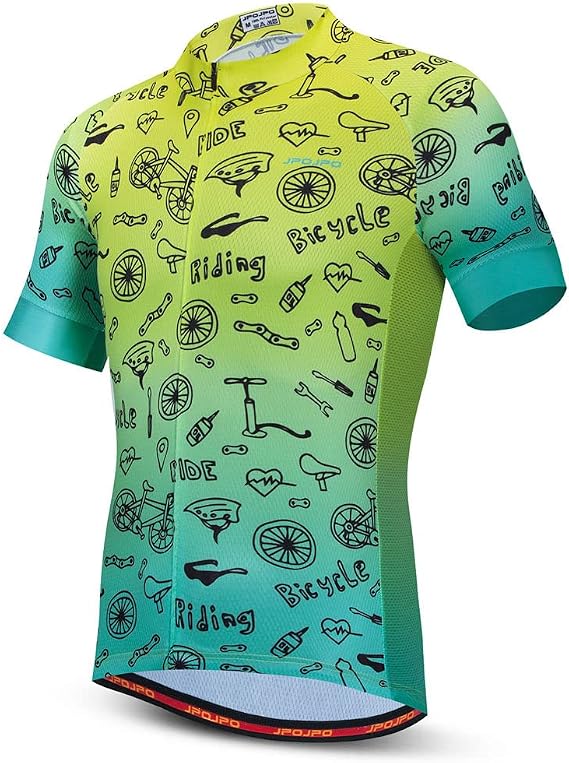 Cycling Jersey Men, Short Sleeve Mountain Bike Shirt Bicycle Clothing for Riding Biking Biker MTB Cyclist Dirt BMX Road