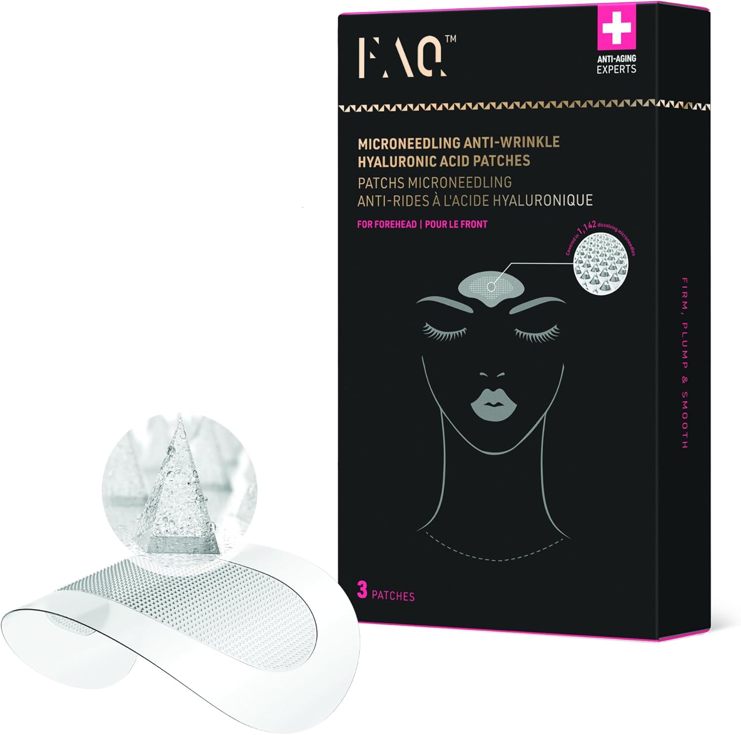 FAQ Microneedle Anti Wrinkle Hyaluronic Acid Forehead Pads – Forehead Wrinkle Tape – Instant Regenerative Effect – Travel Friendly Skin Care – 3 Pieces