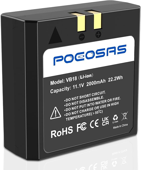 VB18 Battery Replacement for Godox V860, 2000mAh Rechargeable Battery, Compaitble with V850 V850II V860 V860C V860II V860II-C V860N V860II-N V860II-F V860II-O V860II-S Speedlite Flash
