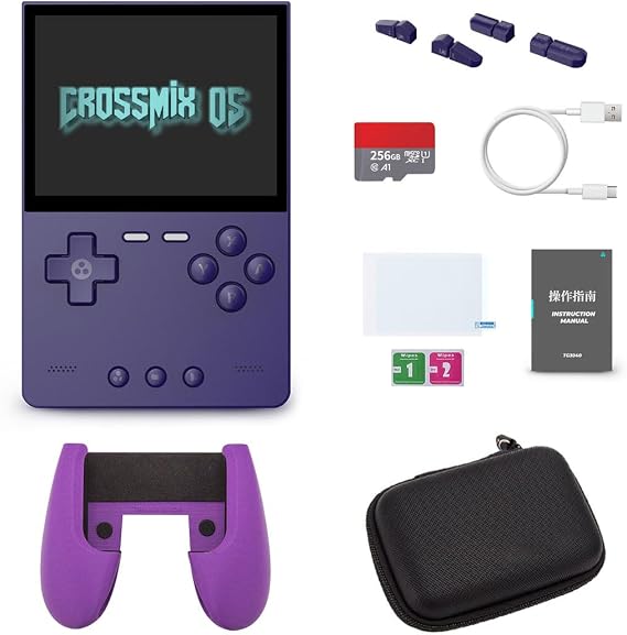 TRI Brick 3.2-inch Retro Handheld Game Console + 3D Printed Game Controller + 256G Custom SD Card +Storage Bag + 3.2-inch Tempered Film