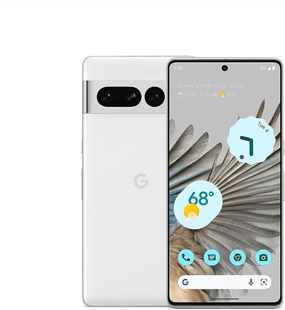 Google Pixel 7 Pro - 5G Android Phone - Unlocked Smartphone with Telephoto , Wide Angle Lens, and 24-Hour Battery - 128GB - Snow