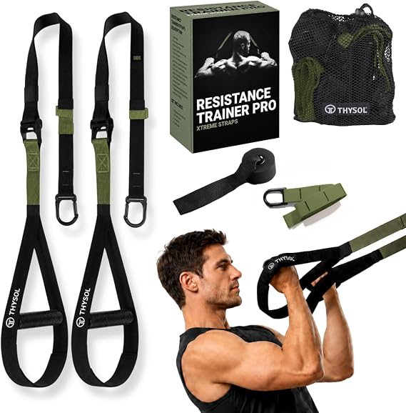 THYSOL Suspension Resistance Trainer PRO Suspension Straps with Door Anchor