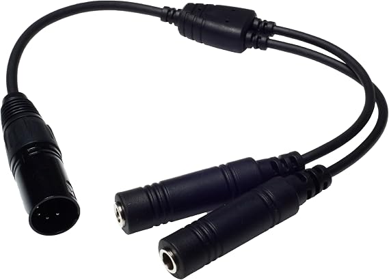 Wirenest GA Twin Plug to Airbus 5 Pin XLR Headset Adapter - Dual General Aviation PJ-055 (.206) and PJ-068 (.25) Jacks Connector - Compatible with Most Major Brand Pilot Headsets