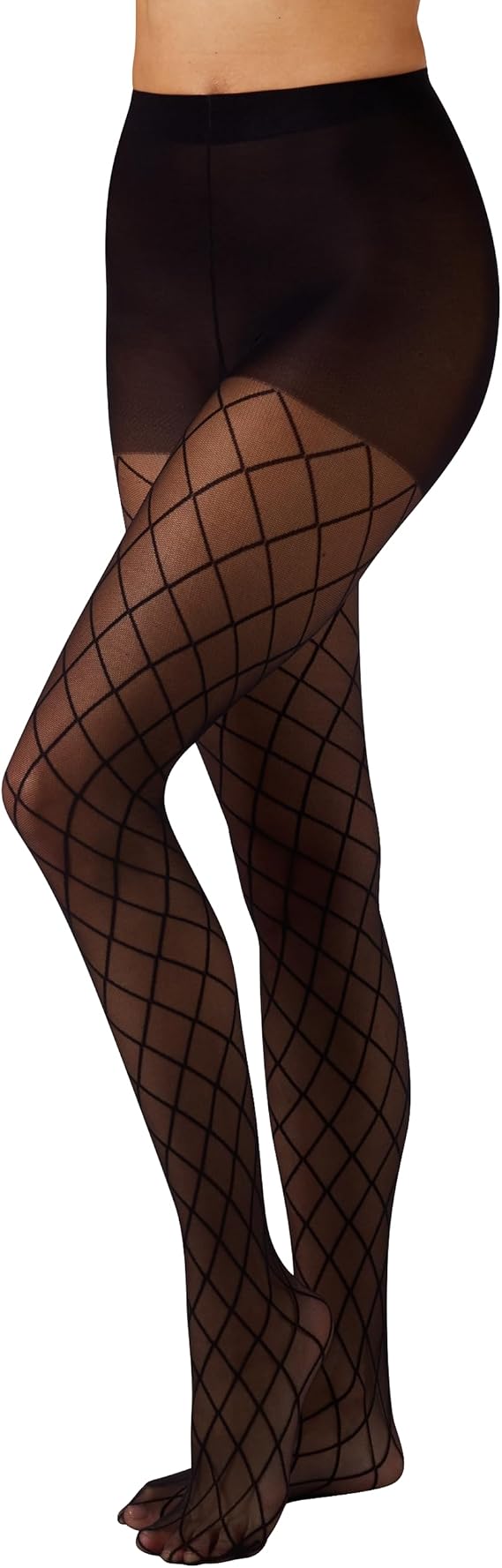 L'eggs Casual Women's Fashion Diamond Design, Control Top, Sheer Toe, Tights