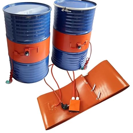 20-120L Drum Heater, Steel Drum Barrel Heater Band Pad Kit with Thermostat for Metal Bucket Oil Lube Water,Anti-Condensation Anti-Freeze Heater,Digital,200L 1740 * 250 2000w