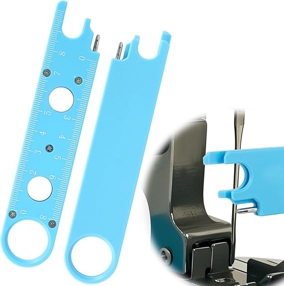 3Pcs Jack Sewing Tool,Jack Quick Sewing Machine Needle Threader Tool, New Multi-Functional Jack Quick Threading Device with Alignment Guide Sewing Tool, Magnetic Back & Built-in Ruler Sewing Supplies