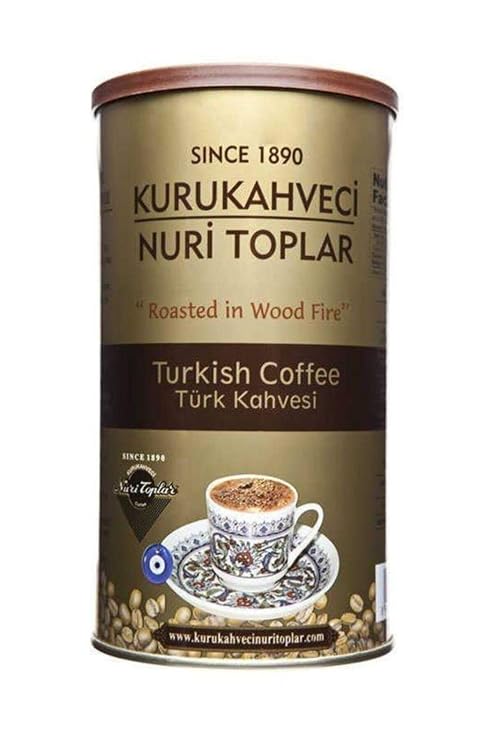 Turkish Coffee Nuri Toplar,Kurukahveci Nuri Efendi, Arabica Cofee Bean,Forged, Authentic Turkish Specialty, Fresh Roasted,Roasted in wood fire Non-GMO By Nuri Efendi 500 gr 17.6 oz Turk Kahvesi Halal _AB