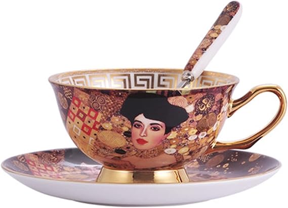 Coffee Cup Set, European Luxury Modern Bone China English Afternoon Tea Cup, Tea Cup Set Porcelain Cup Mugs(D)
