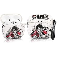 Compatible with Apple Airpods 4 Case Protective Funny Cute Cartoon Cover with Keychain[One Piece Series] (Luffy)