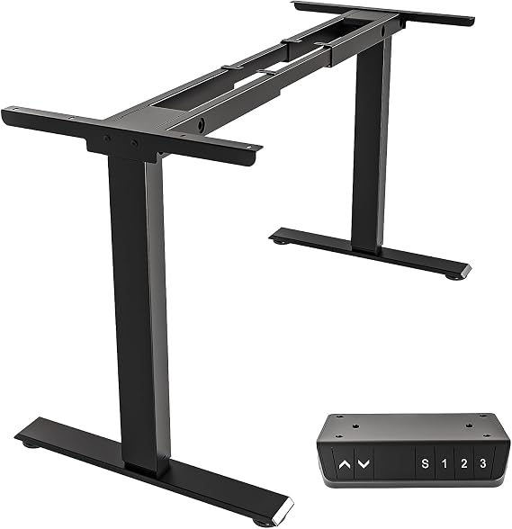 Casaottima Electric Standing Desk Frame, Dual Motor Height Adjustable Table Legs with Memory Presets for Home Office, Stand Up Desk Legs for 40 to 79 inch Desktop, Black Frame Only