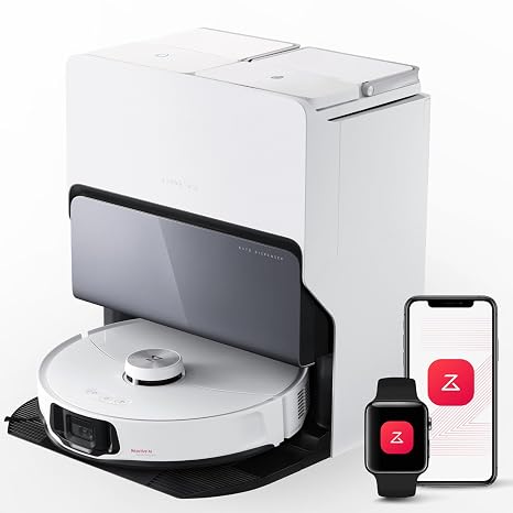 roborock S8 MaxV Ultra Robot Vacuum & Sonic Mop, 10000 Pa Suction, Corner to Edge Deep Cleaning, Hot Air Self-Drying, Auto Empty & Refill, Detergent Dispenser, Obstacle Avoidance,White