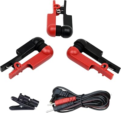 Double-Sided Rubber Clip Electrode, Soft Rubber Head, RedBlack, Long-Lasting Anti-Loosening Version Set of 3