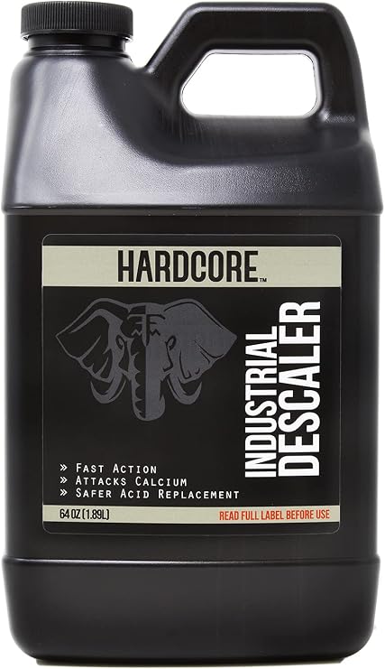 HARDCORE Industrial Descaler, 64 ounce, water scale remover and metal brightener