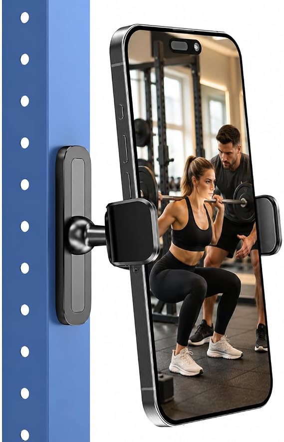 APPS2Car Magnetic Phone Holder for Gym, Alloy Base & Joint for Strong Hold
