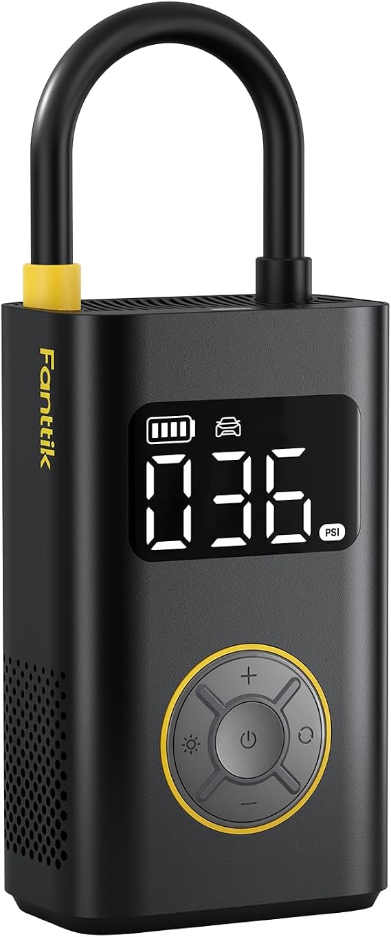 Fanttik X9 Pro Portable Tire Inflator for Compact Car, 1Min Fast Inflate | Digital Tire Pressure Gauge, Storage Design, Auto Stop, Powerful Battery, for Compact Car, Electric Bikes, Motorcycle, Ball