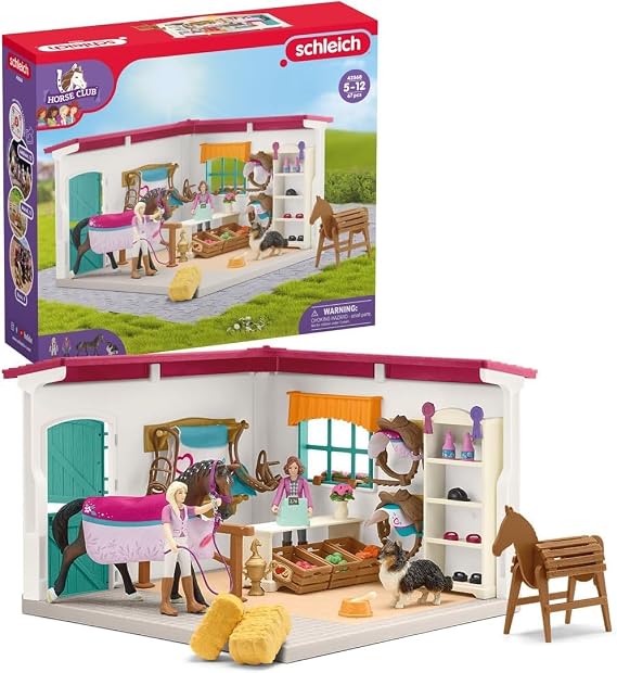 Schleich Horse Club - 67Pc Horse Shop Playset - Kids Ages 5+ | 42568