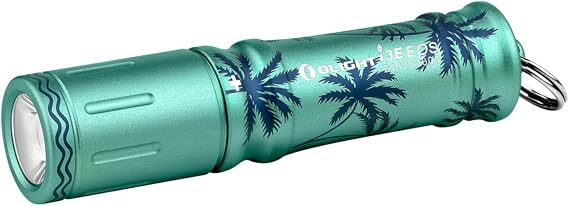 OLIGHT i3E EOS Compact Keychain Flashlight EDC Light (Summer Palm) | 90 LM,Small EDC Flashlight,Slim Mini Handheld Light,IPX8 Waterproof,44M Throw,Lightweight,Twist Switch,Portable,AAA Battery