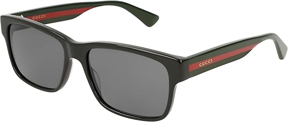 Gucci GG0340S Tri-Color Rectangular Sunglasses 58 mm
