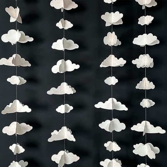 28 Pcs 3D Hanging Pink Clouds Decorations | Baby Shower Party, Fake Cloud Ornaments, Wedding Wall Decor, Nursery Children Room Ceiling, Artificial Cloud Props