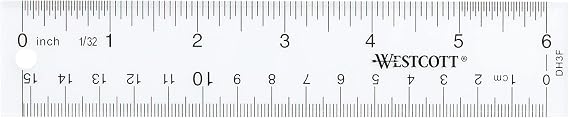 Westcott 10561 Acrylic Clear Ruler, 6 in