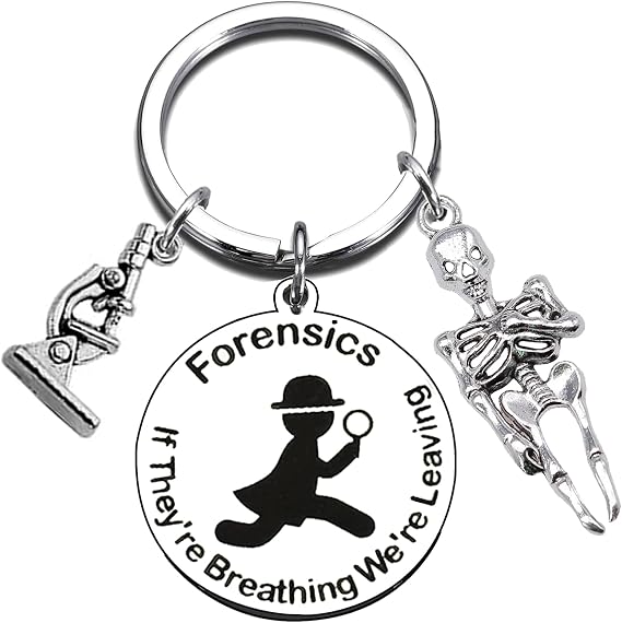 Forensics Gifts Forensic Scientist Keychain for Christmas Graduation Retirement Gifts for Science Investigator Crime Junkie Criminologist Medical Examiner Criminal Investigator Medicolegal Jewelry