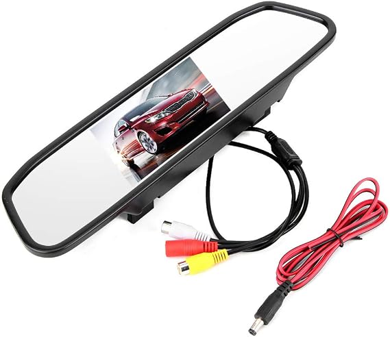 Rear View Mirror Camera, Car Mirror Dashboard Cam Backup Camera, 2 Video Input Car Rear View Mirror Monitor for Parkin Reverse