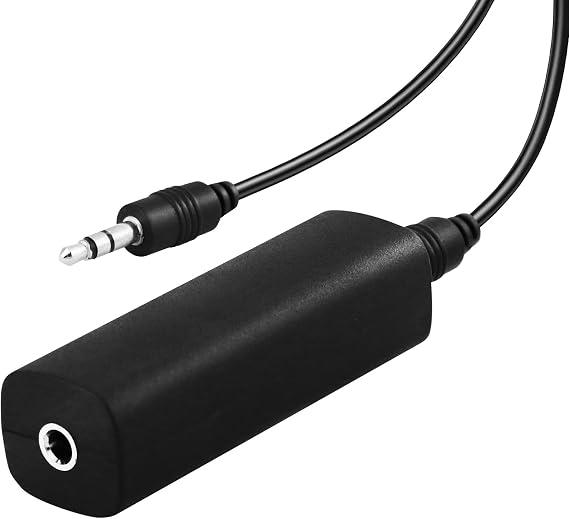 Ground Loop Noise Isolator, Noise Filter with 3.5mm Audio Cable for Car Audio/Home Stereo System, Eliminate Humming and Buzzing Noises Completely