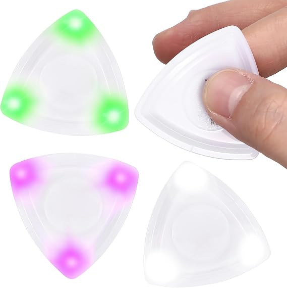 SUPVOX 3Pcs Glowing Guitar Pick: Lightweight Colourful Illuminated Picks for Acoustic & Electric Guitar - Suitable for Night Playing