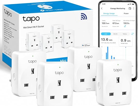 Tapo P110(4-pack) Smart Plug, Energy Monitoring WiFi Plug, Max 13A