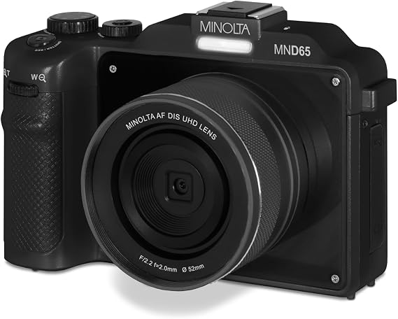 Minolta MND65 56MP Camera, Dual-Lens Selfie, 4K 60FPS Video, 18X Zoom