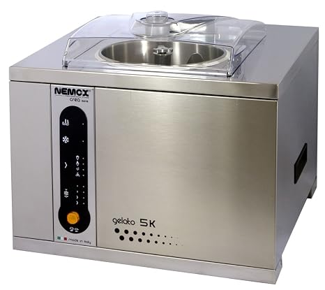 Nemox Pro 5K Crea 5K Crea Fully Automatic Commercial Tabletop Gelato/Ice Cream Maker with Conservation, 18.9"