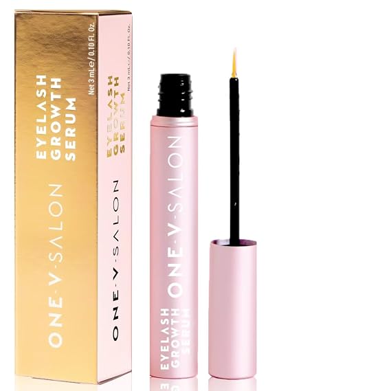 One V Salon Eyelash Growth Serum- Fuller & Longer Looking Eyelashes, Advanced Lash Serum for Longer, Fuller, Thicker Lashes,Natural Lashes, Extensions & Eyebrows, Vegan & Cruelty-Free(3mL)