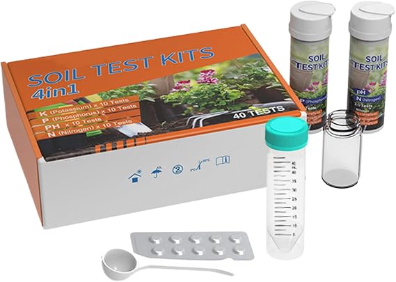 Soil Test Kit - Nutrient Deficiency Detection Kit, 4-in-1 NPK pH chemiical Analyzer, 40-Test Precision Garden Monitor, Laboratory Grade Accessory Case Tool | for Vegetable Lawn Flower Garden Farm