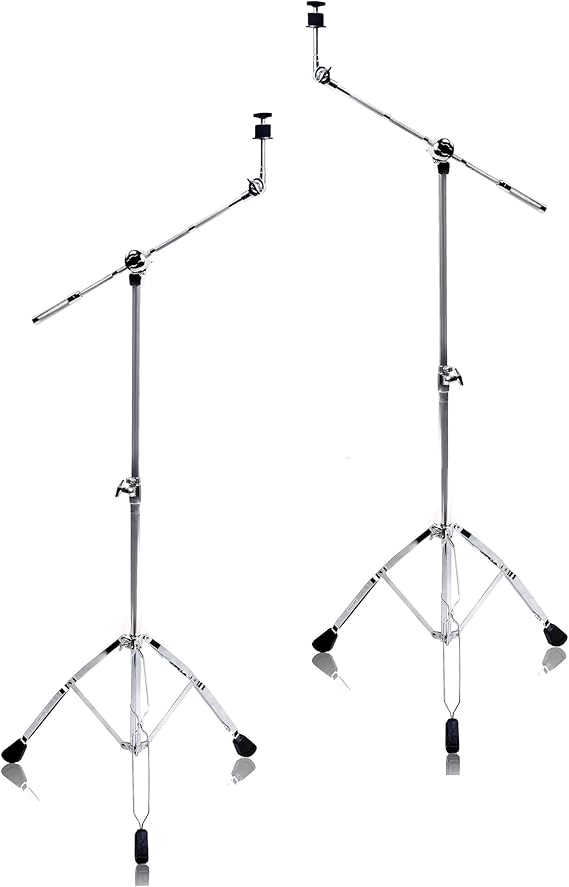 Griffin 2-Pack Cymbal Stand with Boom Arm (Percussion TiltPro X Edition) Double Braced Drum Hardware with Counterweight for Crash & Ride