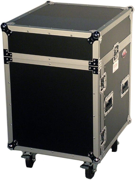 T-12MRSS 12 Space Amp Rack - Slanted Top 10U DJ Mixer Combo Rack Road Gig Ready Flight Case