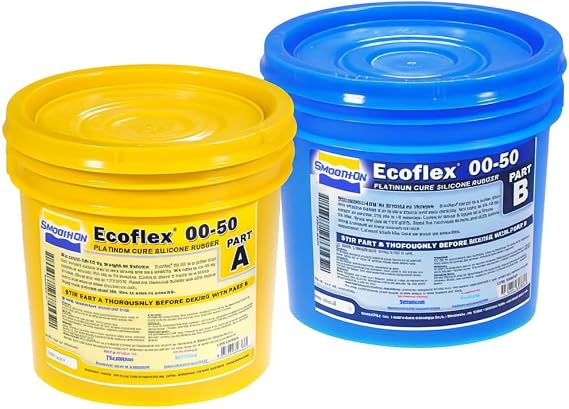 Ecoflex 00-50 Platinum Silicone Rubber 2 Gallon Kit - Super Soft Shore 00-50 Translucent Silicone for Molding, Prosthetics, FX and Animatronics - 1A:1B Mix Ratio