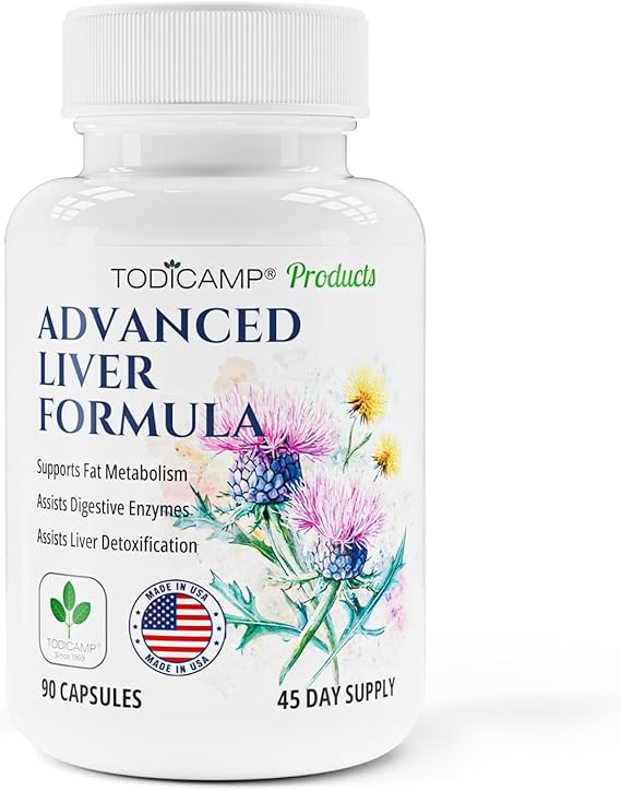 TODICAMP Liver Health with Milk Thistle, Artichoke Extract, Choline - Advanced Liver Detox Capsules for Liver Cleanse (Liver Support Capsules (Unflavored))