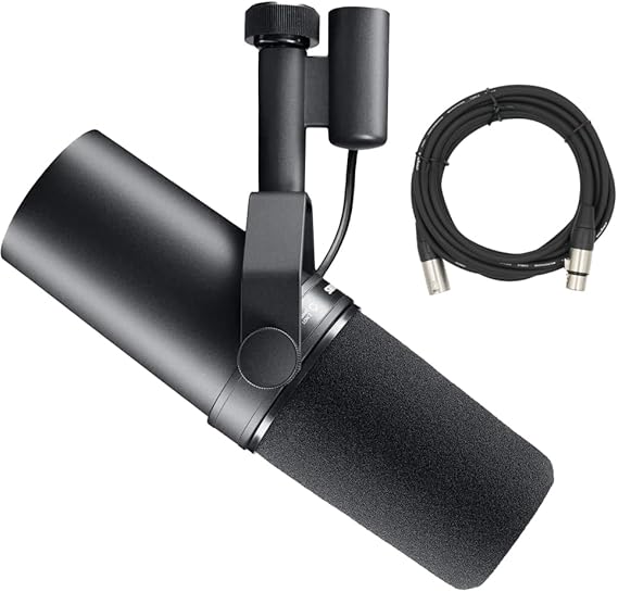 Shure SM7B Dynamic Voice Microphone for Streaming, Podcast and Recording with 6 m XLR Cable