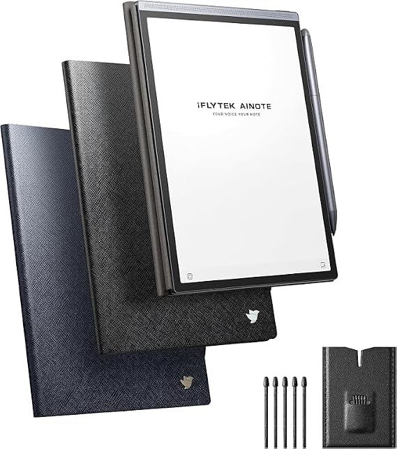 iFLYTEK AINOTE Air 2 Electronic Notebook & Protective Case, 2 Colors & 5 Refills Set, E-Ink Compatible, ChatGPT Link, Voice Translation Compatible